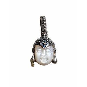 Barbara Bixby 925 Sterling Silver 18k Gold Mother Of Pearl Carved Buddha